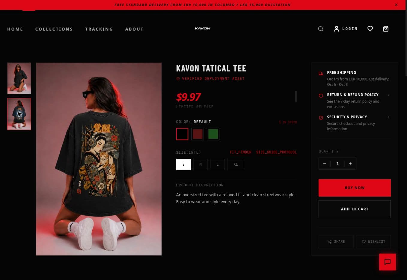 KAVON tactical tee back details